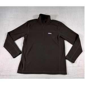 Patagonia Black Quarter Zip Fleece Pullover Mens Medium‎ Outdoor Lightweight